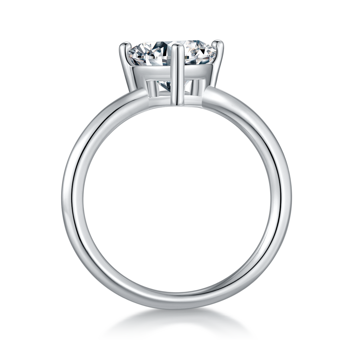 Classic triangle S925 silver plated white gold moissanite diamond women's ring 2.0 carats D-class